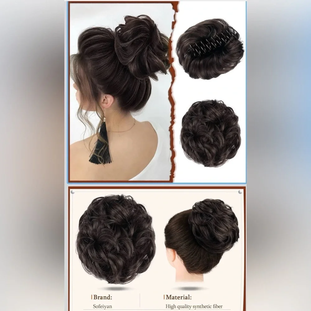NEW Medium Brown Hair Bun Extension